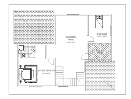 Double Story Small House Plan - frist floor