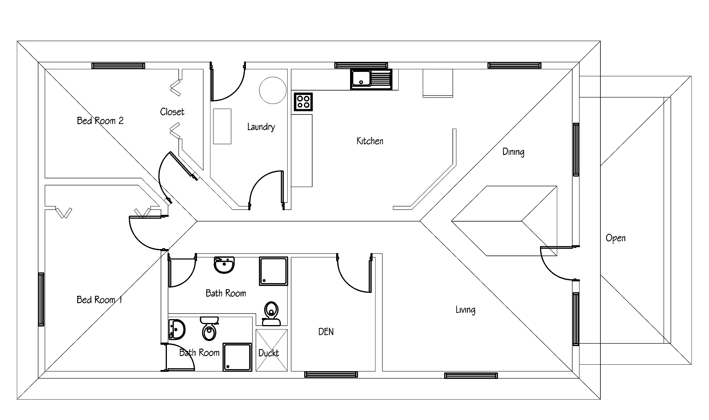 Download Kb Home Single Story 4 Bedroom Modern House Plans
 Images