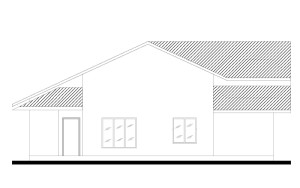 Single Story four bedroom house plan front elevation