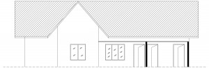 three bed room house plan front elevetion