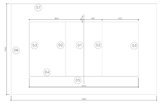 Volleyball Court Layout CAD Drawing
