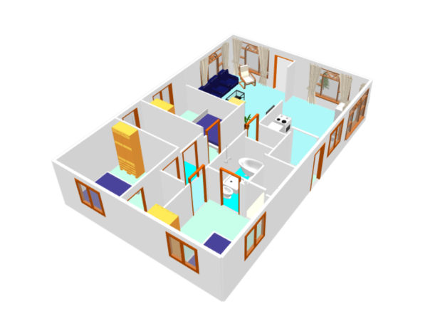 3D small house plan idea free download form dwg net  (3)