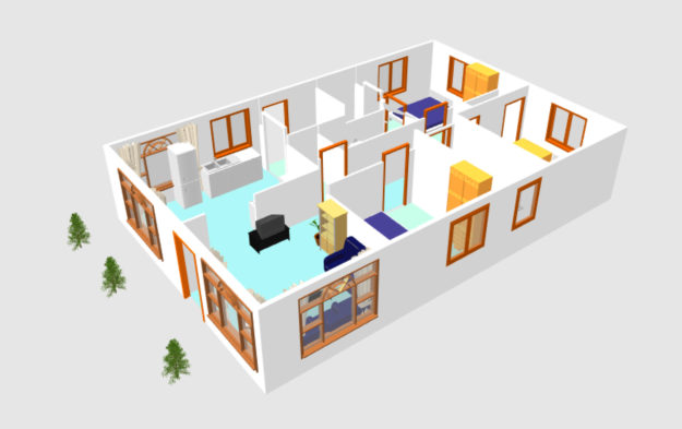 3D small house plan idea free download form dwg net  (4)